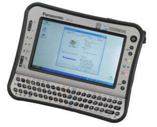 Panasonic ToughBook CF-U1 UMPC with keyboard displayed