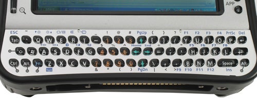 Panasonic ToughBook CF-U1 keyboard and display close-up.Panasonic ToughBook CF-U1 keyboard and display closeup.