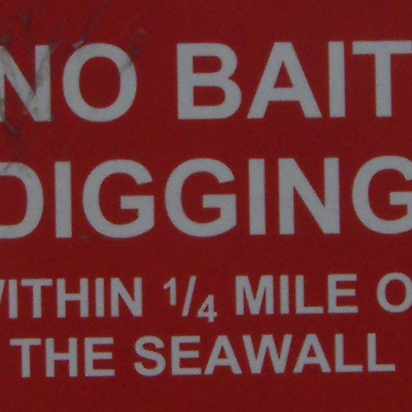 Red sign with text 