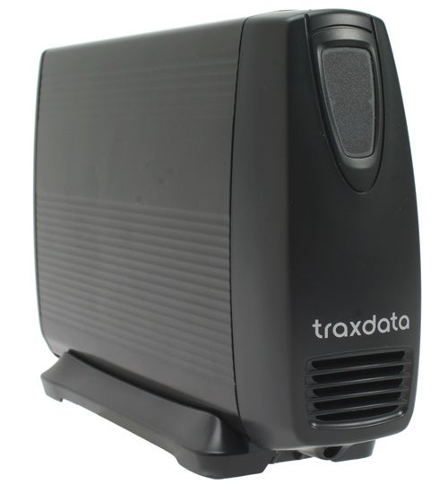 Traxdata MultiMediaDrive external storage device on white background.