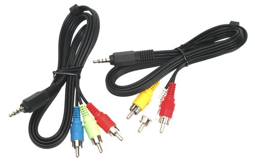 Audio-video cables with various connectors.