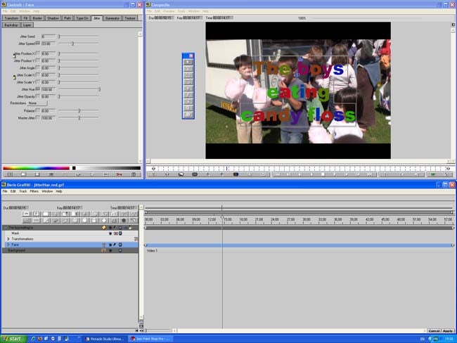 Screenshot of Pinnacle Studio 12 video editing software interface.