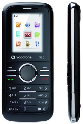 Vodafone 526 mobile phone front and side view.