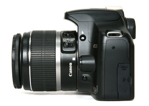 Canon EOS 450D digital SLR camera with lens.Canon EOS 450D digital SLR camera with lens attached.