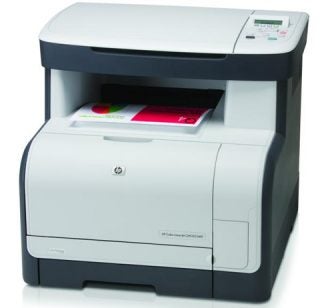 HP Color LaserJet CM1312 Multifunction Printer on white background.