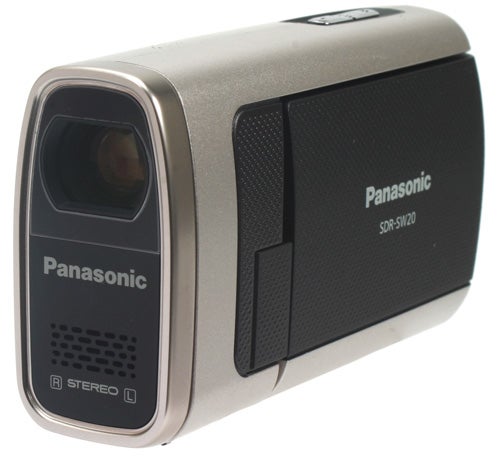 Panasonic SDR-SW20 Waterproof Camcorder on white background.