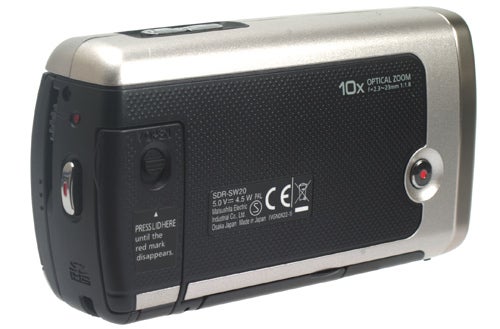 Panasonic SDR-SW20 Waterproof Camcorder on white backgroundPanasonic SDR-SW20 waterproof camcorder on white background.