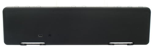 Logitech Pure-Fi Mobile Bluetooth speaker front view.Logitech Pure-Fi Mobile speaker front view on white background.