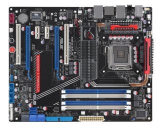 Asus Maximus II Formula motherboard isolated on white background.