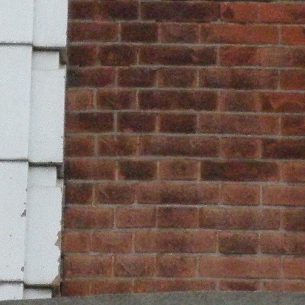 photo of a brick wall, possibly low light or camera shake.Close-up of a brick wall, showing detailed texture.