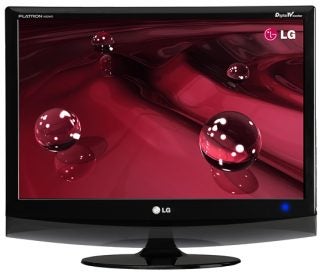 LG Flatron M2294D 22-inch LCD TV Monitor with reflective spheres on screen.