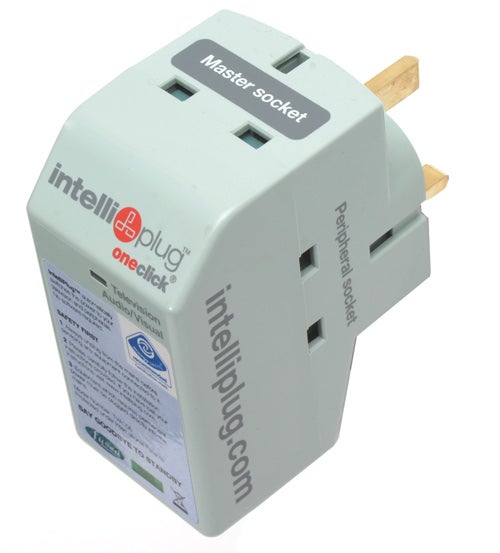 OneClick TV/AV IntelliPlug with master and peripheral sockets.