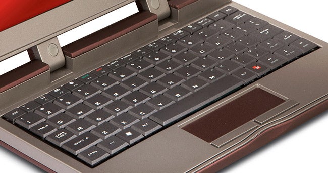 Close-up of Celio Redfly Mobile Companion C8 keyboard and touchpad.