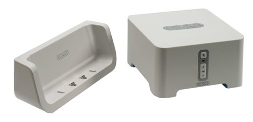 Sonos BU150 Wireless Music System components on white background.