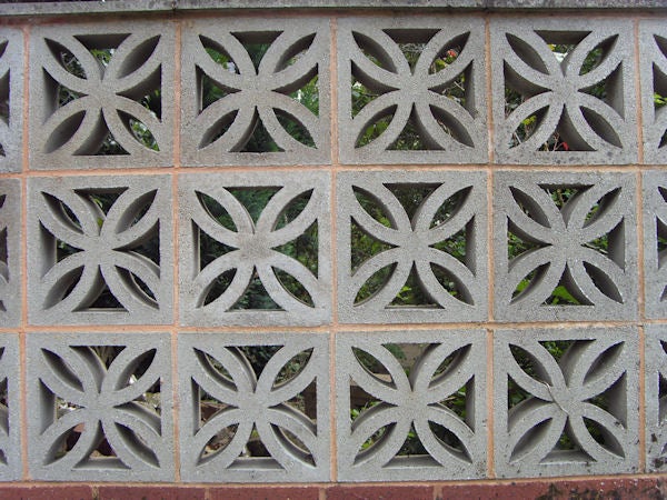 Decorative concrete block wall with geometric patterns.Decorative concrete block wall with geometric pattern.