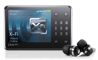 Creative Zen X-Fi 16GB MP3 player with earbuds.