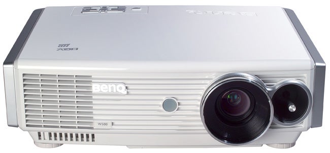 BenQ W500 LCD projector on white background.BenQ W500 LCD projector on a white background.