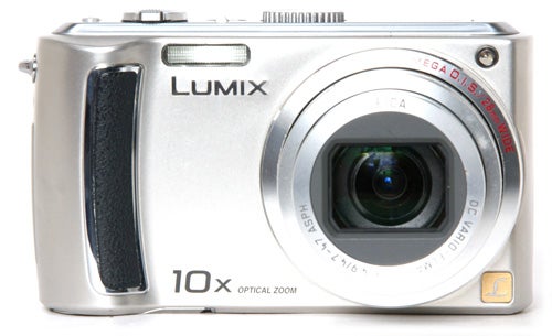 Panasonic Lumix DMC-TZ5 camera with 10x optical zoom lens.Panasonic Lumix DMC-TZ5 compact digital camera.