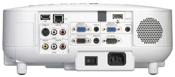 Rear view of NEC VT-800 LCD projector showing ports and connectors.NEC VT-800 LCD projector back panel with ports and connections.