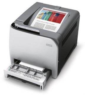 Ricoh Aficio SPC220N Colour Laser Printer with output tray open