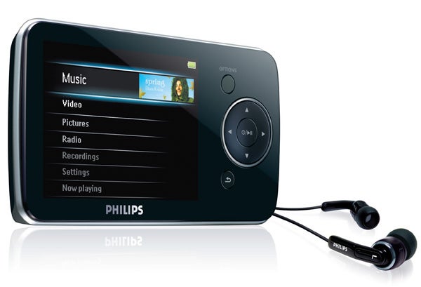 Philips GoGear SA5285/02 8GB MP3 player with headphones.Philips GoGear SA5285/02 MP3 player with earphones.