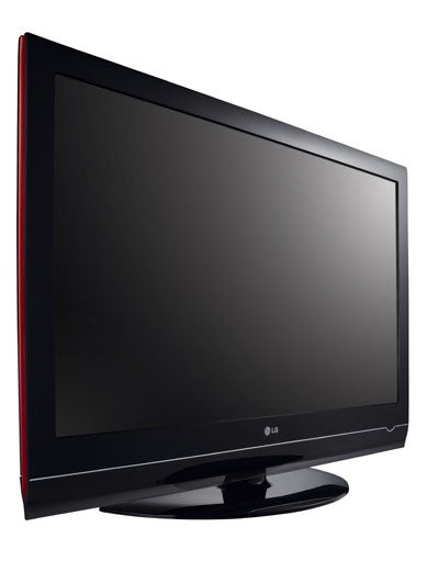LG 47LG7000 47-inch LCD television with black and red trim.LG 47LG7000 47-inch LCD television with red accent