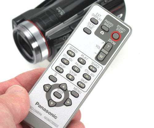 Panasonic HDC-SD100 camcorder's remote control with background.Remote control of Panasonic HDC-SD100 camcorder with background.