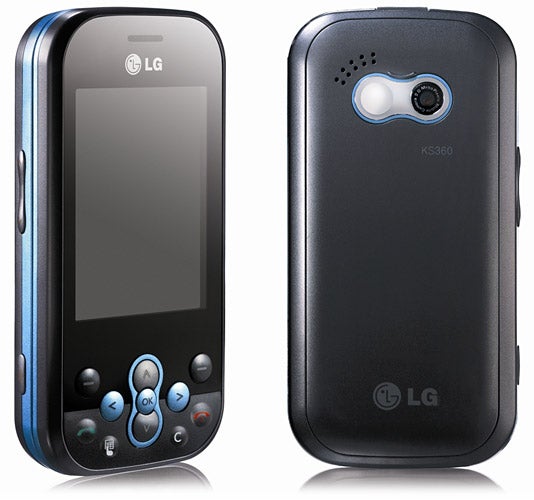 LG KS360 phone front and back view.