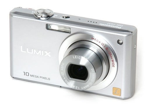 Panasonic Lumix FX37 digital camera on white background.