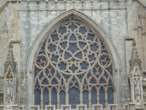 Detailed photo of cathedral window architectureIntricate church window architecture captured with Panasonic Lumix FX37.