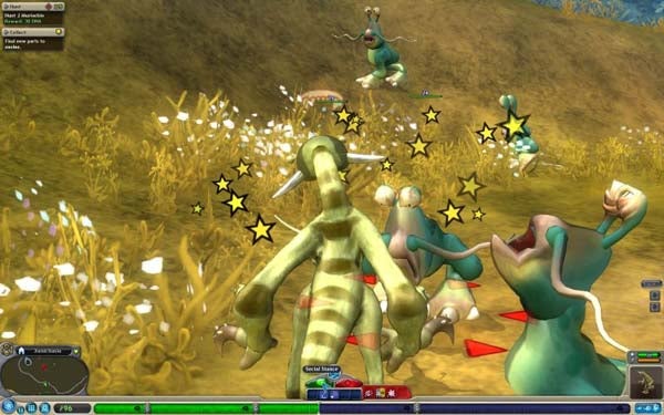 Screenshot of creature gameplay in Spore video gameScreenshot of creature gameplay from the video game Spore.