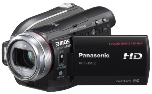 Panasonic HDC-HS100 camcorder with Full HD label.
