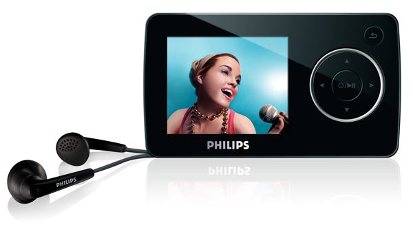 Philips GoGear SA3225/02 MP3 player with earphones.Philips GoGear SA3225/02 2GB MP3 player with earbuds.