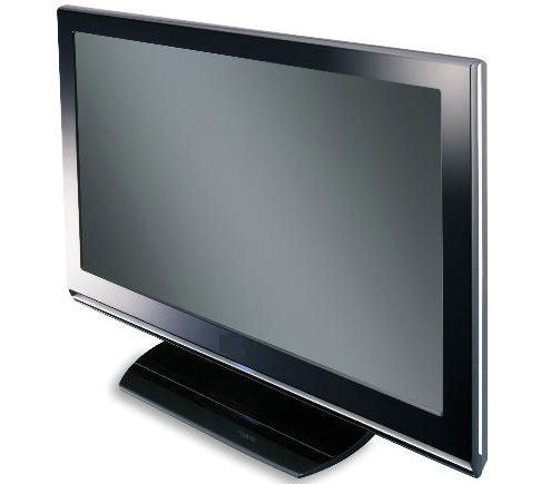 JVC LT-42DR9BJ 42-inch LCD television on display.JVC LT-42DR9BJ 42-inch LCD TV on white background.