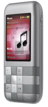 Creative Zen Mozaic 2GB MP3 player on white backgroundCreative Zen Mozaic 2GB MP3 player on white background.