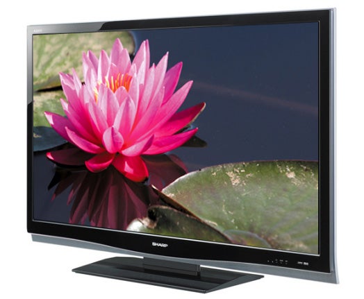 Sharp Aquos LC46X20E 46-inch LCD TV displaying a flower.Sharp Aquos LC46X20E 46-inch LCD TV displaying a flower image.