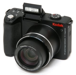 Kodak EasyShare Z8612 IS digital camera with flash extended.
