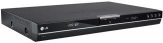 LG RHT399H DVD/HDD recorder with digital display.