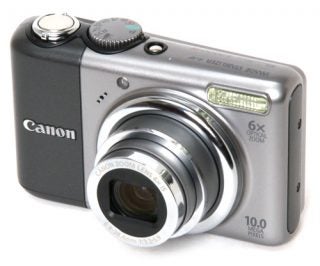 Canon PowerShot A2000 IS digital camera on white background.