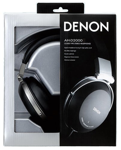 Denon AH-D2000 headphones in packaging.