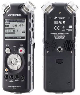 Olympus LS-10 Linear PCM Recorder front and back view.