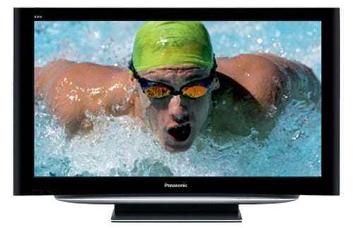 Panasonic Viera Plasma TV displaying a swimming athlete.Panasonic Viera TH-46PZ85 displaying swimming athlete.