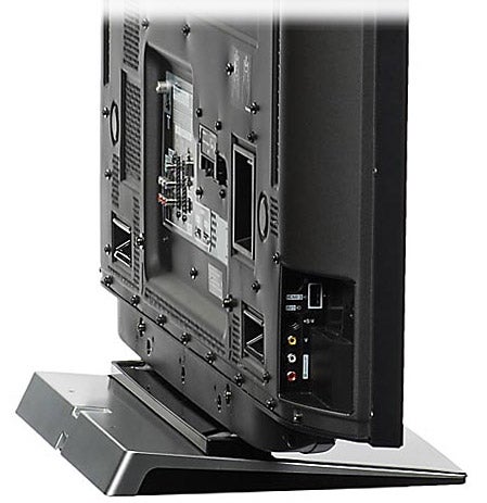 Back view of Panasonic Viera TH-46PZ85 Plasma TV showing ports.Side view of Panasonic Viera TH-46PZ85 Plasma TV