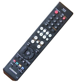 Samsung BD-P1500 Blu-ray player remote control.