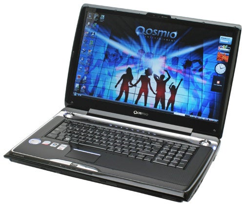 Toshiba Qosmio G50-115 Entertainment Notebook on tableToshiba Qosmio G50-115 Entertainment Notebook open on desk.