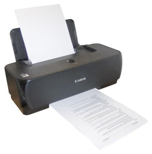 Canon PIXMA iP1900 printer with printed document.