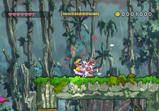 Screenshot of Wario Land: The Shake Dimension gameplay.