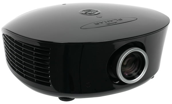 Black Planar PD8130 DLP Projector on white background.