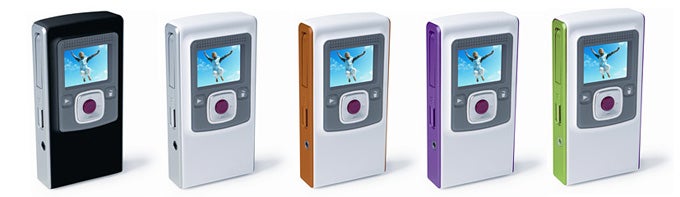 Five Flip Video Ultra cameras in different colors.