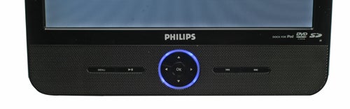Close-up of Philips DCP951 Portable DVD Player controls.